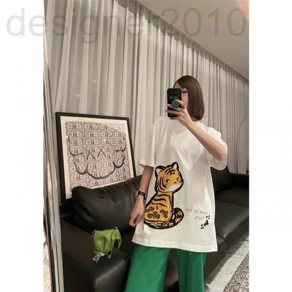 women's t-shirt designer chaopai 22 early spring new fashion trend niche leisure loose comfortable versatile year of the tiger printed, White
women's t-shirt designer chaopai 22 early spring new fashion trend niche leisure loose comfortable versatile year of the tiger printed, White