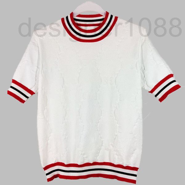women's knits & tees designer spring 2022 new season with ice silk white letter t-shirt knitted stripe yuan collar short sleeve 852m
women's knits & tees designer spring 2022 new season with ice silk white letter t-shirt knitted stripe yuan collar short sleeve 852m