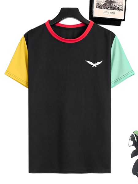 men eagle print colorblock tee j3u4#, White;black
men eagle print colorblock tee j3u4#, White;black
