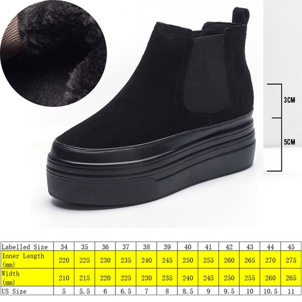 8cm women boots genuine leather platform wedge hidden heel women ankle boots chelsea slip on warm fur winter boots booties, Black;yellow
8cm women boots genuine leather platform wedge hidden heel women ankle boots chelsea slip on warm fur winter boots booties, Black;yellow