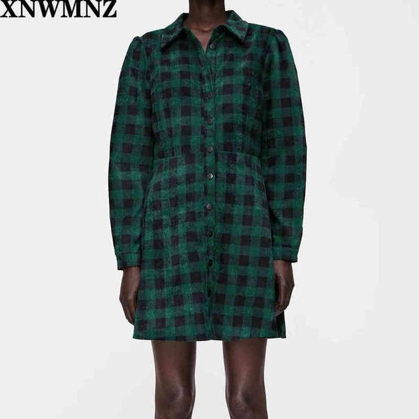 xnwmnz za women fashion corduroy shirt dress vintage long sleeve aline lapel collar buttons female check mini dresses mujer 210513, Black;gray
xnwmnz za women fashion corduroy shirt dress vintage long sleeve aline lapel collar buttons female check mini dresses mujer 210513, Black;gray