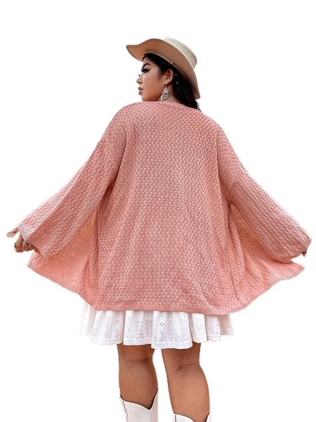 plus drop shoulder duster cardigan l6vp#, Black
plus drop shoulder duster cardigan l6vp#, Black