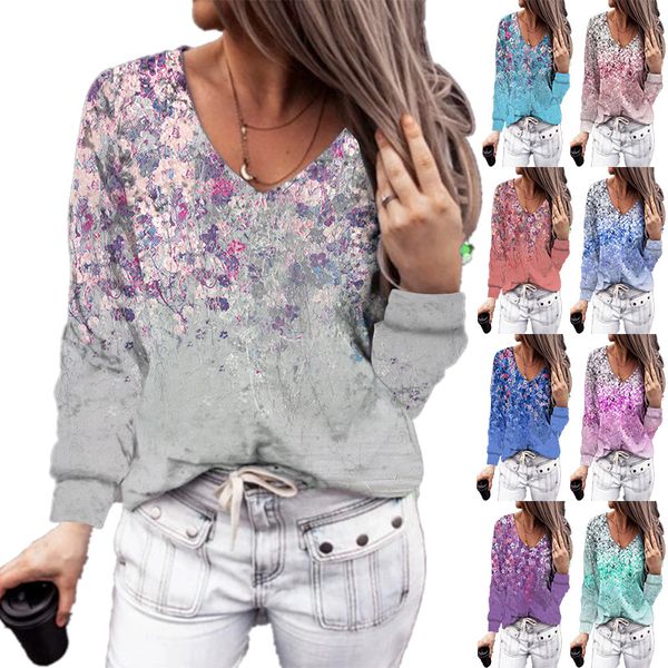 2022 women's t-shirt s-5xl long sleeve women loose flower printing n blouse women plus size sweaters top, White
2022 women's t-shirt s-5xl long sleeve women loose flower printing n blouse women plus size sweaters top, White