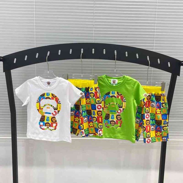 children's short sleeved shorts suit ape man monkey head cotton t-shirt boys summer suit x25, White
children's short sleeved shorts suit ape man monkey head cotton t-shirt boys summer suit x25, White