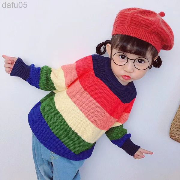 children sweaters winter children sweater rainbow striped girls and boys kint sweaters autumn baby warm wool kids clothes l220803, Blue
children sweaters winter children sweater rainbow striped girls and boys kint sweaters autumn baby warm wool kids clothes l220803, Blue