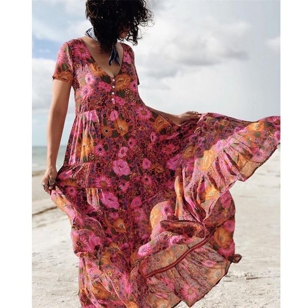 daisy boho chic maxi dress women summer short sleeve v neck dresses ladies floral print beach hippie party long dress y200805, Black;pink
daisy boho chic maxi dress women summer short sleeve v neck dresses ladies floral print beach hippie party long dress y200805, Black;pink