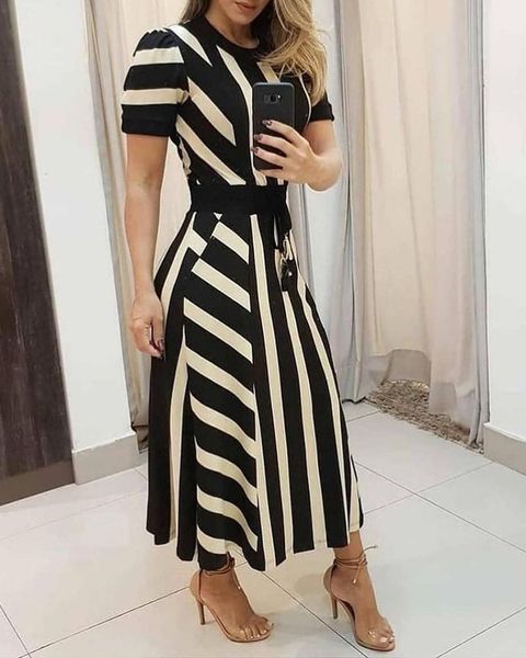 maxi dress women casual daily long dresses striped colorblock short sleeve length style length cm type 220721, Black;gray
maxi dress women casual daily long dresses striped colorblock short sleeve length style length cm type 220721, Black;gray