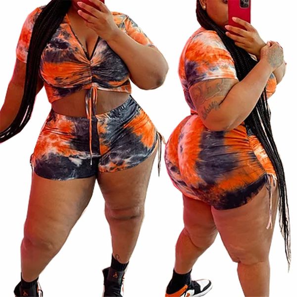 summer shorts sets tracksuits women clothing tie dye two piece fashion bandage short aa, Gray
summer shorts sets tracksuits women clothing tie dye two piece fashion bandage short aa, Gray