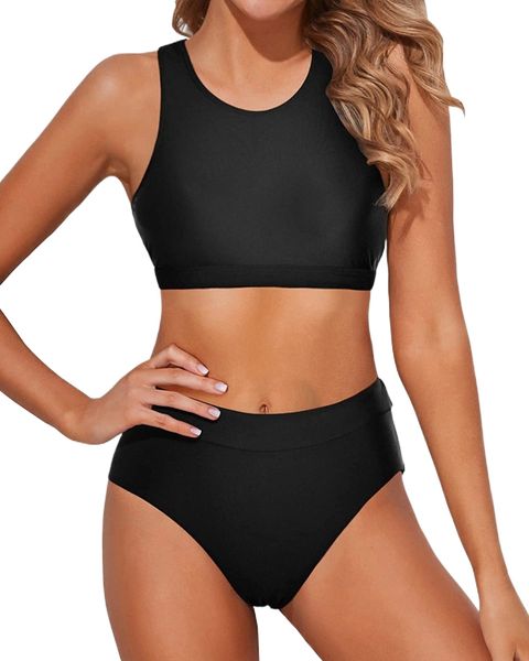 me women two piece swimsuits high waisted bikini high neck crop tummy control sporty bathing suits with bottom d2pc#, White;black
me women two piece swimsuits high waisted bikini high neck crop tummy control sporty bathing suits with bottom d2pc#, White;black