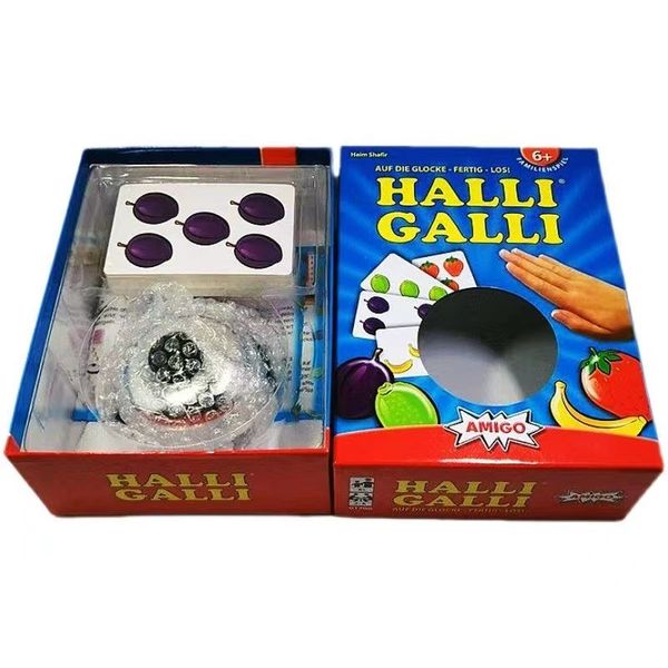 halli galli training reaction ability board game card chess and card toy ring the bell get set go for 2 - 6 players. playing time approx. 15
halli galli training reaction ability board game card chess and card toy ring the bell get set go for 2 - 6 players. playing time approx. 15