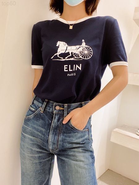 women's t-shirt designer 2022 spring new product ce home color contrast leisure car and horse letter printing loose versatile short sle, White
women's t-shirt designer 2022 spring new product ce home color contrast leisure car and horse letter printing loose versatile short sle, White