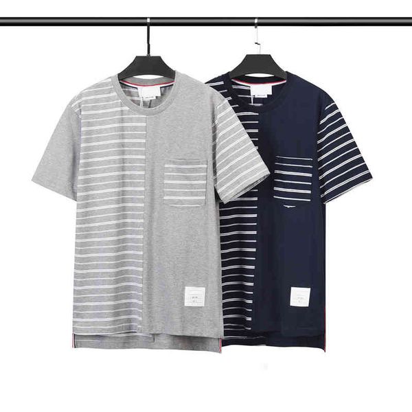 2022 new tb tee short sleeve summer new asymmetric casual round neck t-shirt men's and women's high-quality versatile loose design, White;black
2022 new tb tee short sleeve summer new asymmetric casual round neck t-shirt men's and women's high-quality versatile loose design, White;black