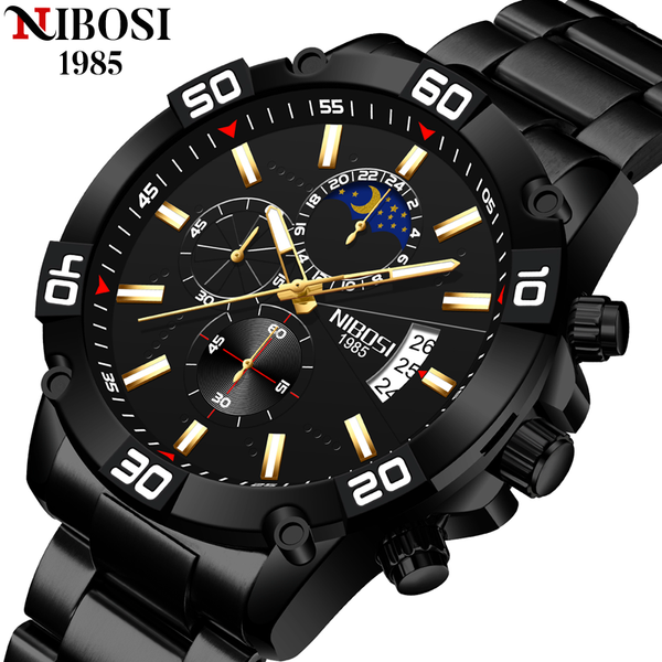 nibosi 2022 black sport watches for men brand luxury chronograph man watch military quartz clocks luminous relogio masculino, Silver
nibosi 2022 black sport watches for men brand luxury chronograph man watch military quartz clocks luminous relogio masculino, Silver