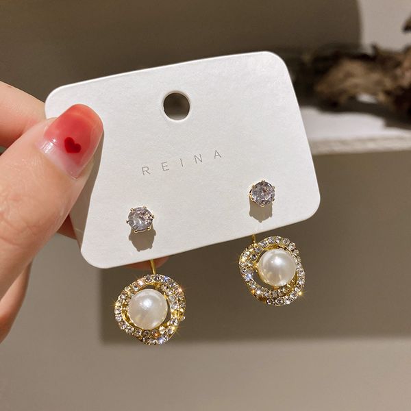 925 silver needle korean dongdaemun new pearl diamond winding earrings earrings internet celebrity temperament design eardrop for women, Golden
925 silver needle korean dongdaemun new pearl diamond winding earrings earrings internet celebrity temperament design eardrop for women, Golden