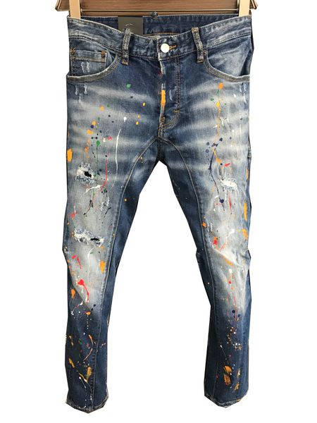 2022 new men's jeans distressed motorcycle locomotive rock tight slim fit ripped alphabet brand hip hop, Blue
2022 new men's jeans distressed motorcycle locomotive rock tight slim fit ripped alphabet brand hip hop, Blue