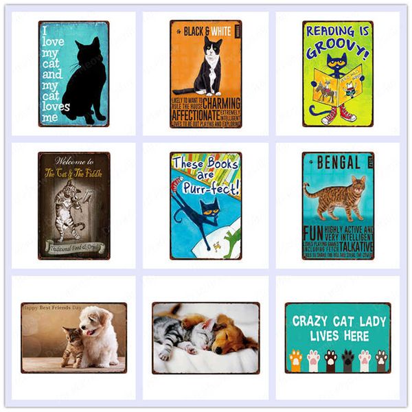crazy cat lady lives here retro plaque black cat metal tin signs bar cafe home wall decor bengal vintage metal art poster n359
crazy cat lady lives here retro plaque black cat metal tin signs bar cafe home wall decor bengal vintage metal art poster n359