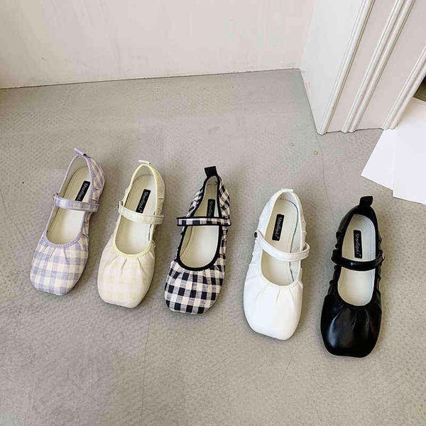 slipper women flat square pattern plaid mary jane shoe round nose elegant ballet soft sole 220622, Black
slipper women flat square pattern plaid mary jane shoe round nose elegant ballet soft sole 220622, Black