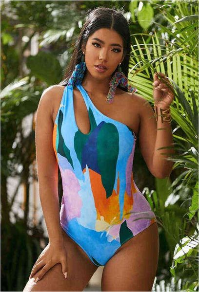 hollow 2022 tight high waist bikini printed swimsuit, White;black
hollow 2022 tight high waist bikini printed swimsuit, White;black