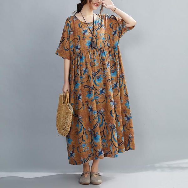 arrival 100kg women dress short sleeve loose summer 5xl 6xl print floral vintage long maxi robes, Black;gray
arrival 100kg women dress short sleeve loose summer 5xl 6xl print floral vintage long maxi robes, Black;gray