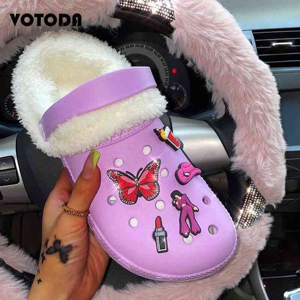 slippers flat clogs for women casual soft plush hole shoes with charms hairy beach slides home fur cute warm ladies 220708, Black
slippers flat clogs for women casual soft plush hole shoes with charms hairy beach slides home fur cute warm ladies 220708, Black