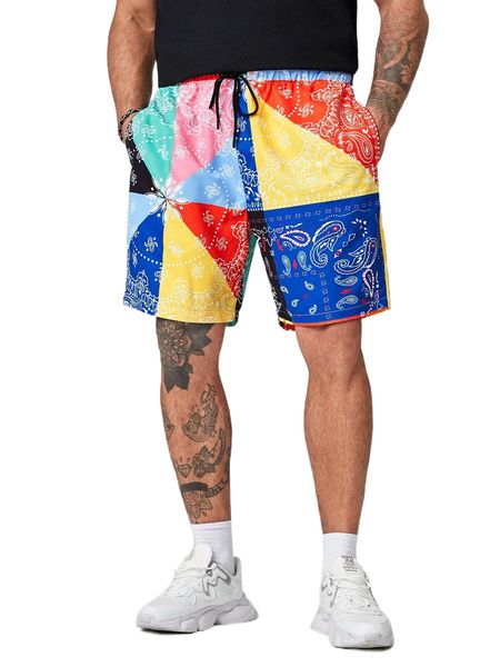 extended sizes men paisley & patchwork print drawstring waist shorts e30b#, White;black
extended sizes men paisley & patchwork print drawstring waist shorts e30b#, White;black