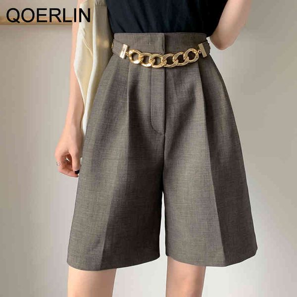 qoerlin chain shorts women high waist wide leg loose casual half trouser plus size zipper fly pocket suits pants streetwear lady 210412, White;black
qoerlin chain shorts women high waist wide leg loose casual half trouser plus size zipper fly pocket suits pants streetwear lady 210412, White;black