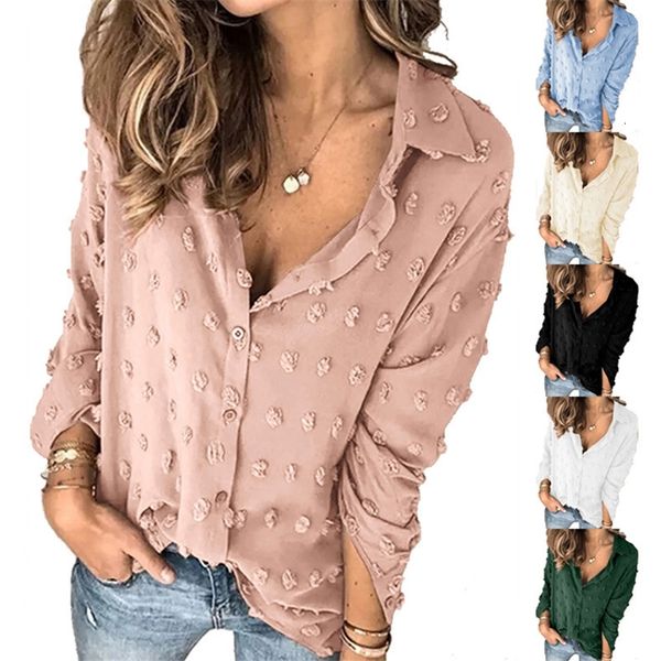 women's blouses & shirts autumn winter lapel fluffy dot shirt women's solid color long sleeved f8ir, White
women's blouses & shirts autumn winter lapel fluffy dot shirt women's solid color long sleeved f8ir, White