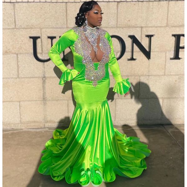 new green luxury prom dresses beading sequind long sleeve high neck tight graduation gowns mermaid evening dress, Black
new green luxury prom dresses beading sequind long sleeve high neck tight graduation gowns mermaid evening dress, Black