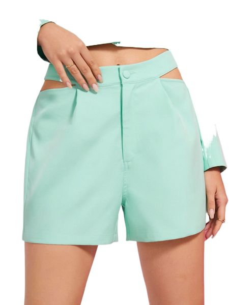 x aveeation cut out waist plicated detail shorts n44i#, White;black