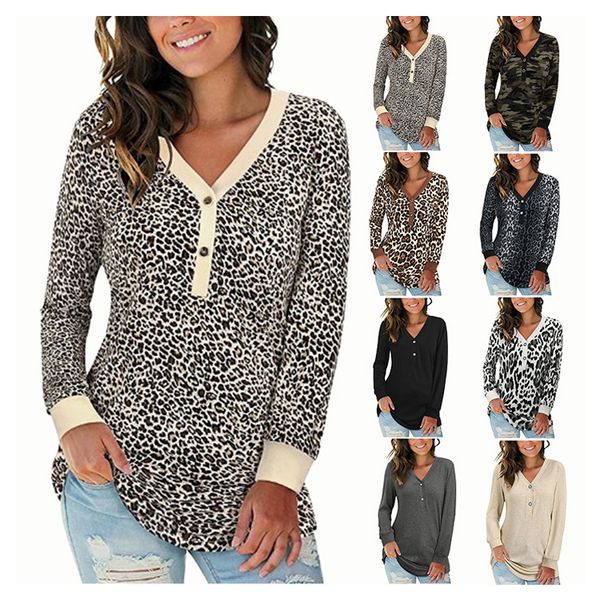 women's t-shirt v-neck button leopard printed shirt causal long sleeve blouse loose shirt for women plus size sweatshirt, White
women's t-shirt v-neck button leopard printed shirt causal long sleeve blouse loose shirt for women plus size sweatshirt, White