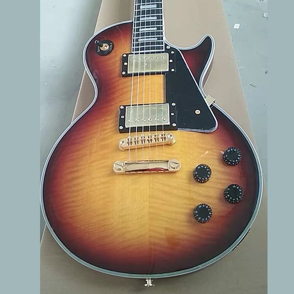 china oem factory customized classic flamed tobacco electric guitar with mahogany body and neck
china oem factory customized classic flamed tobacco electric guitar with mahogany body and neck