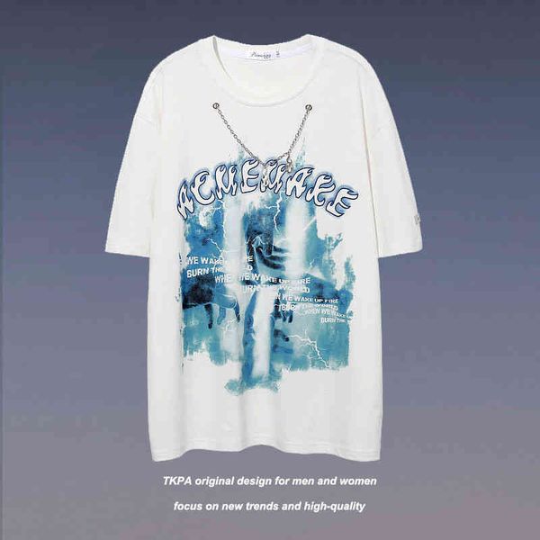 tk-pa american dark print hip hop short sleeve t-shirt men's and women's fashion brand loose oversize high street style 5-point ma, White;black
tk-pa american dark print hip hop short sleeve t-shirt men's and women's fashion brand loose oversize high street style 5-point ma, White;black