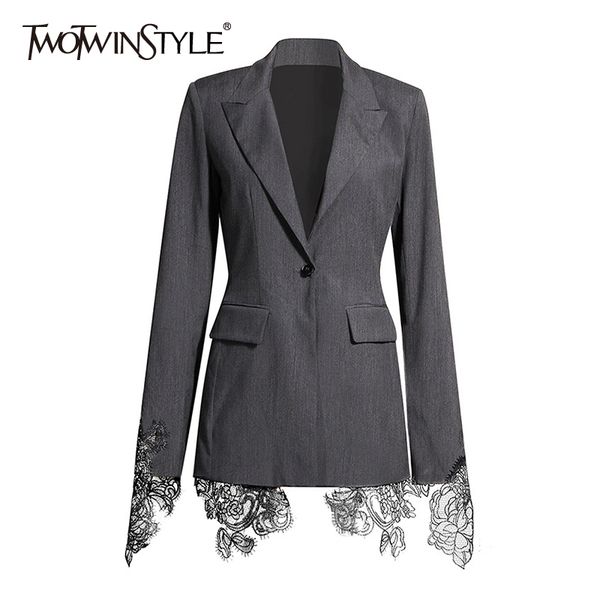 patchwork lace black blazer for women notched long sleeve split casual blazers female fashion clothing spring 210423, White;black
patchwork lace black blazer for women notched long sleeve split casual blazers female fashion clothing spring 210423, White;black