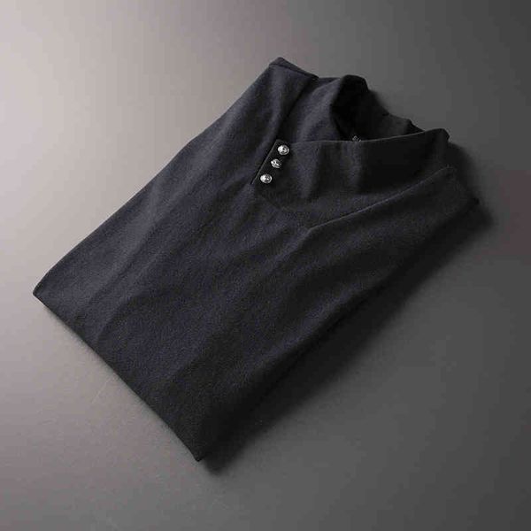 men's luxury fashion brands menswear and new casual personalized half high long sleeve t-shirt thickened bottom shirt, Black
men's luxury fashion brands menswear and new casual personalized half high long sleeve t-shirt thickened bottom shirt, Black