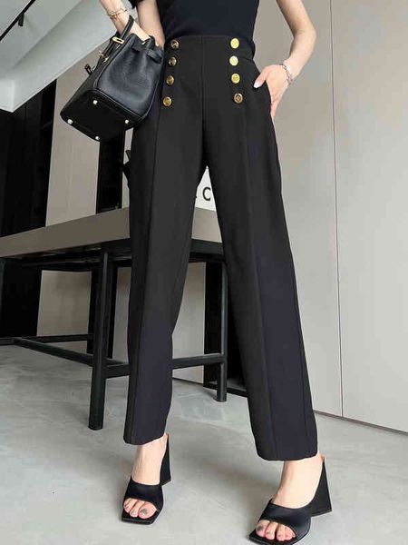 women's pants & capris 2022 spring and summer double breasted back elastic slim suit pants high waist xc09, Black;white
women's pants & capris 2022 spring and summer double breasted back elastic slim suit pants high waist xc09, Black;white
