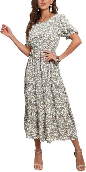 women's summer casual loose crewneck boho dress ruffle puff sleeve high waist midi beach dress f4ys#, Black;gray
women's summer casual loose crewneck boho dress ruffle puff sleeve high waist midi beach dress f4ys#, Black;gray