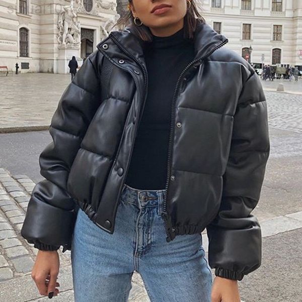 winter women jacket thick warm female short parkas fashion black pu leather coats women 2022 elegant zipper cotton jackets l220730
winter women jacket thick warm female short parkas fashion black pu leather coats women 2022 elegant zipper cotton jackets l220730