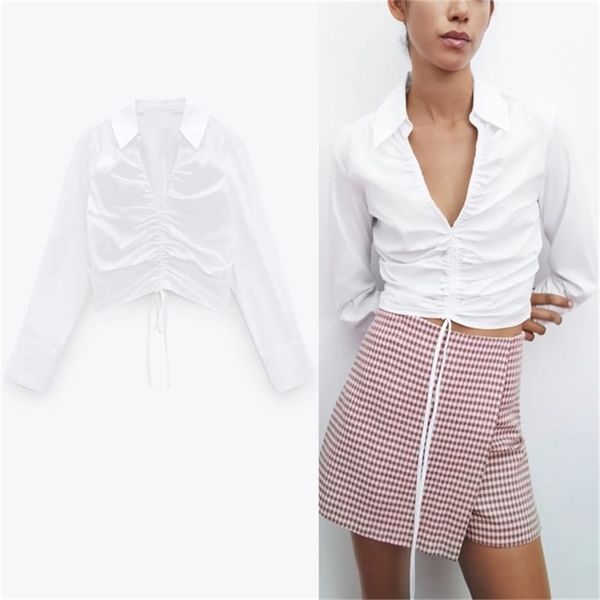 white gathered poplin crop shirt women long sleeve adjustable drawstring ruched shirts woman chic side zip spring 210524
white gathered poplin crop shirt women long sleeve adjustable drawstring ruched shirts woman chic side zip spring 210524