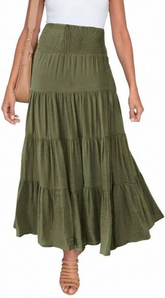 women's summer elastic high waist boho maxi skirt casual drawstring a line long skirt y1ts#, Black
women's summer elastic high waist boho maxi skirt casual drawstring a line long skirt y1ts#, Black