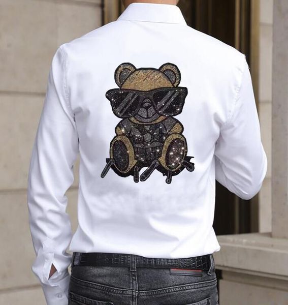 2022 summer new designer rhinestone mens shirt long short sleeve men luxury clothing diamond shirts, White;black
2022 summer new designer rhinestone mens shirt long short sleeve men luxury clothing diamond shirts, White;black