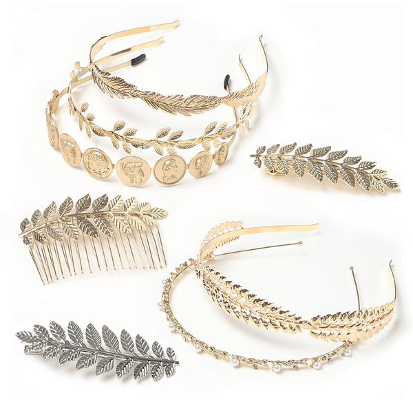 retro gold leaf wedding roman bride greek women hair accessories bride headband head tiaras hair hoop hair clip comb hairpin, Silver
retro gold leaf wedding roman bride greek women hair accessories bride headband head tiaras hair hoop hair clip comb hairpin, Silver