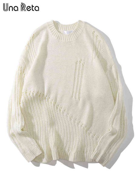 una reta men's sweater autumn 2022 men clothing hip hop holes knitted sweater streetwear casual holes pullovers couple sweater t220730, White;black
una reta men's sweater autumn 2022 men clothing hip hop holes knitted sweater streetwear casual holes pullovers couple sweater t220730, White;black