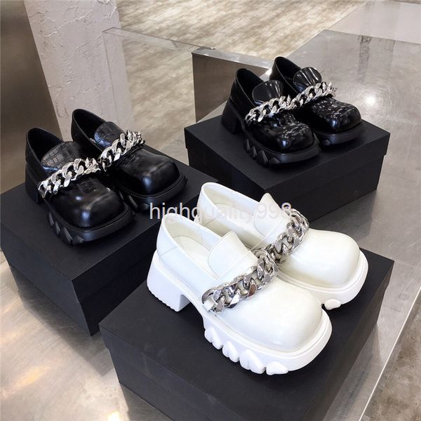 dress shoes mary jane women's shoes large head square leffer thick bottom metal chain dragon teeth, Black
dress shoes mary jane women's shoes large head square leffer thick bottom metal chain dragon teeth, Black