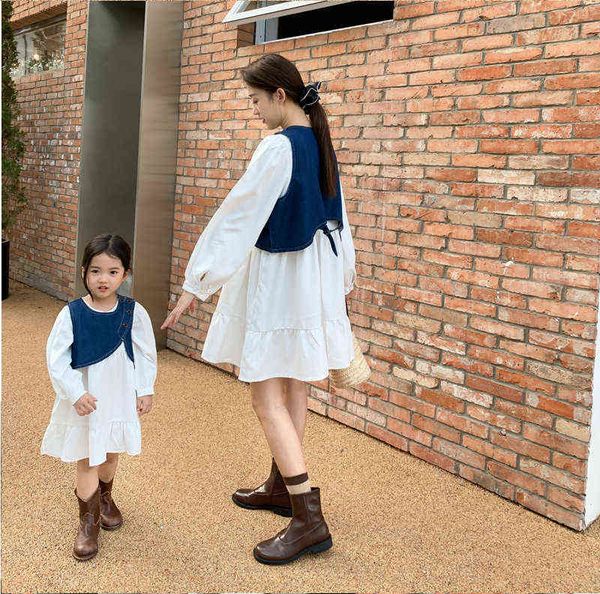 2pcs mother and daughter matching dress 2022 spring parent-child women child girls white long sleeve dress and denim vest outfit aa220326, Red;yellow
2pcs mother and daughter matching dress 2022 spring parent-child women child girls white long sleeve dress and denim vest outfit aa220326, Red;yellow