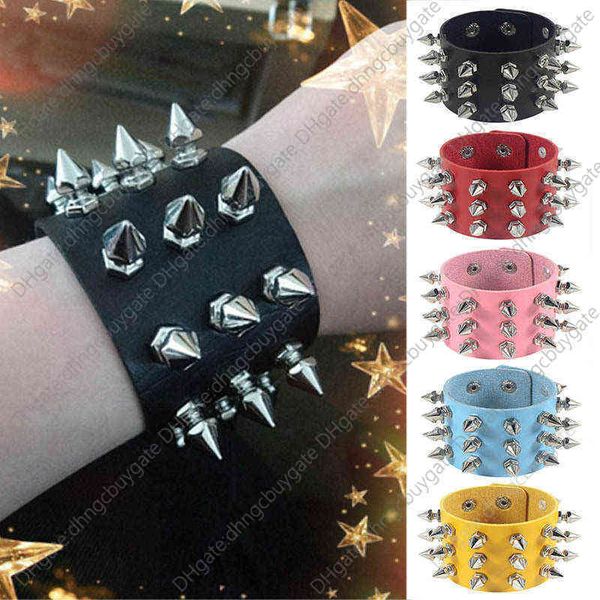 three row cuspidal spikes rivet stud wide cuff pu leather punk gothic rock bracelet men jewelry, Black
three row cuspidal spikes rivet stud wide cuff pu leather punk gothic rock bracelet men jewelry, Black