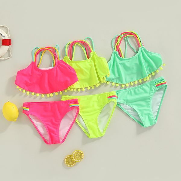summer children split swimsuit set girls sleeveless backless bikini with ball tassels panties for 220530, Blue
summer children split swimsuit set girls sleeveless backless bikini with ball tassels panties for 220530, Blue