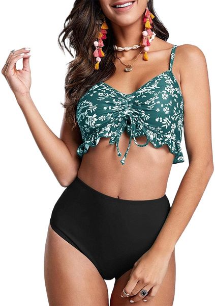 womens high waisted swimsuit push up floral ruffle bikini set modest swimsuits two piece bathing suits e6z3#, White;black
womens high waisted swimsuit push up floral ruffle bikini set modest swimsuits two piece bathing suits e6z3#, White;black