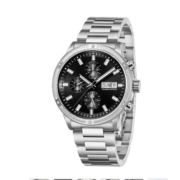 men watch stainless steel strap auto date dress style japan quartz movement chornograph pilot military wrist watches sport f1 1868, Slivery;brown
men watch stainless steel strap auto date dress style japan quartz movement chornograph pilot military wrist watches sport f1 1868, Slivery;brown