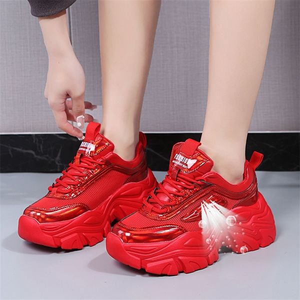 thick sole summer women sneakers ladies red platform shoes woman mesh sport shoes height increasing girls chunky sneakers 220623, Black 
thick sole summer women sneakers ladies red platform shoes woman mesh sport shoes height increasing girls chunky sneakers 220623, Black