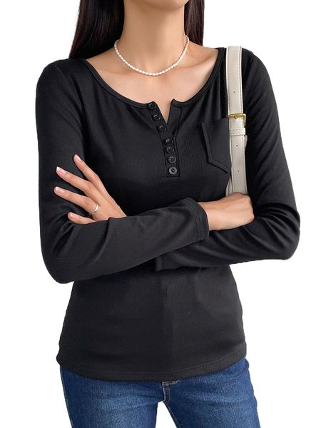 dazy half button placket tee z1it#, White 
dazy half button placket tee z1it#, White